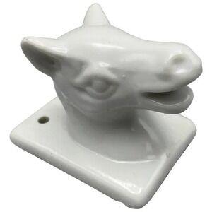 Vintage Ceramic Horse Head Apron Towel Hanger‎ Hook White